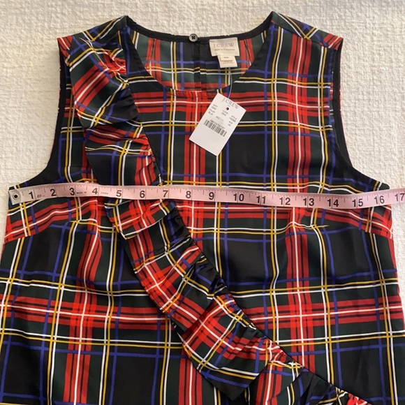 NWT J. Crew Stewart Tartan Plaid Ruffle Tank - Picture 9 of 10